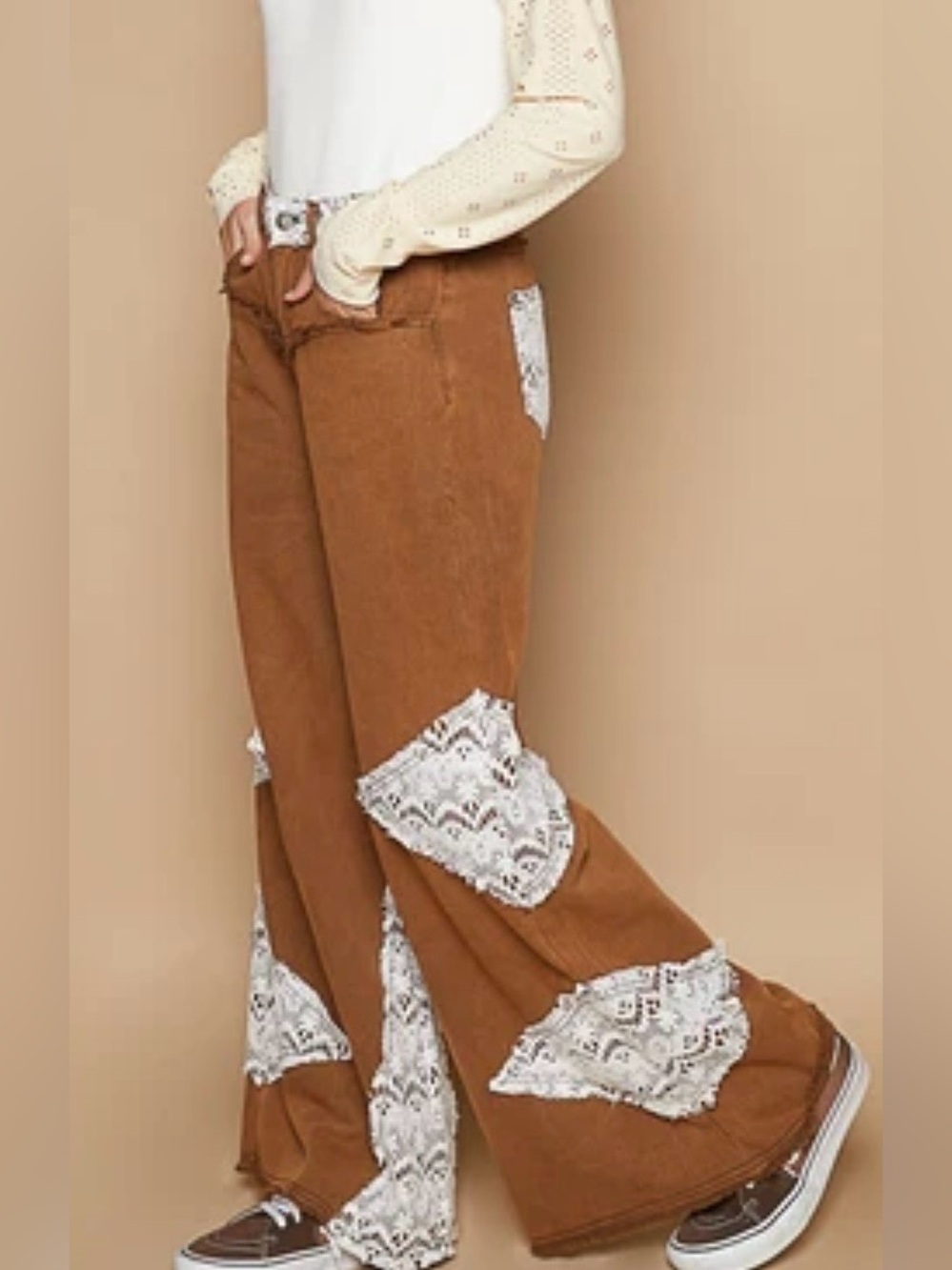 NWOT POL Vintage Washed Jeans, Rustic Brown, M